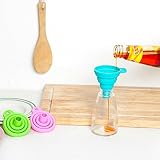 Foldable Funnel, Leoy88 Silicone Gel Practical Collapsible Funnel Hopper Kitchen Tool Gadget Color Random