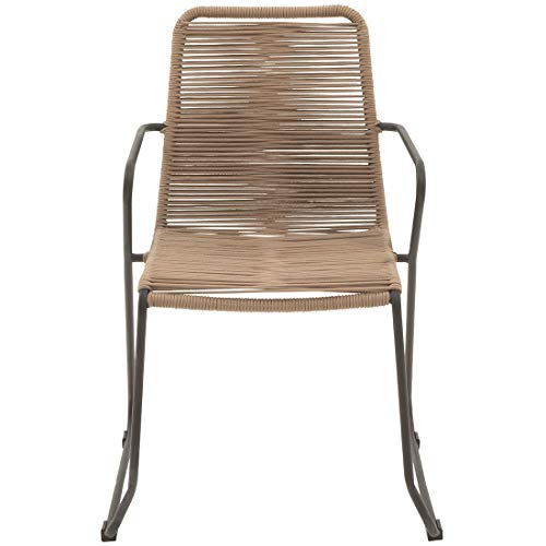 OUTLIV. Maranello Gartenmöbelset 5tlg. Stahl/Teak/Rope, Tisch 180x90, Stapelsessel 60,5x55, Gestell in Anthrazit… – Bild 6