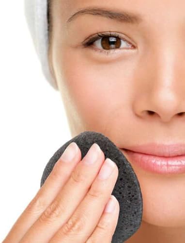 Planet Hope Black Charcoal Konjac Sponge to Clean Acne Prone and Oily Skin All Natural Vegan Free of Animal Testing Chemical Free Face Wash Japanese Secret to Flawless Skin