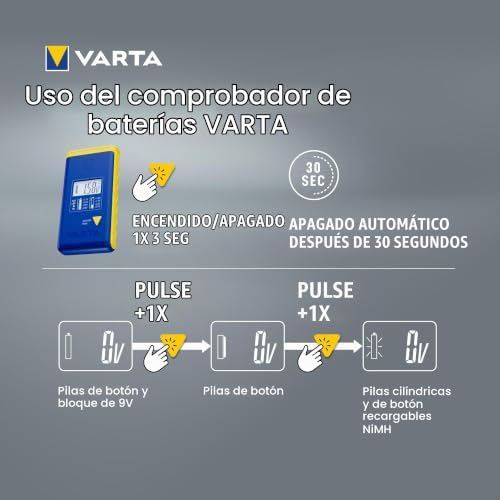Testador de Baterias LCD para AA/AAA/C/D/9V e Pilhas de Botão, 2x LR44