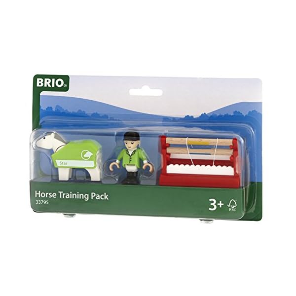 BRIO 33795 - Pferde-Parcours, 7-teilig, Bauernhof Tiere – Bild 3