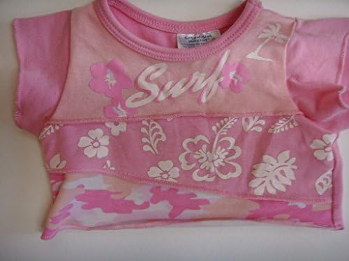 Build a Bear Workshop 15" Plush Girl Doll Clothes ; Pink Beach Surf T Shirt