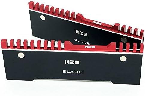 Memory Spreader Heat Sink Cooler Aluminum 2 pack Red Black of cnc craft design With Thermal Pads