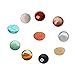 10 Pcs Natural Gemstone and Crystal Round 16mm Mixed Color Cabochons Beads Lots Wholesale Supplies for Handmade DIY Jewelry Making (No Hole Random Color)