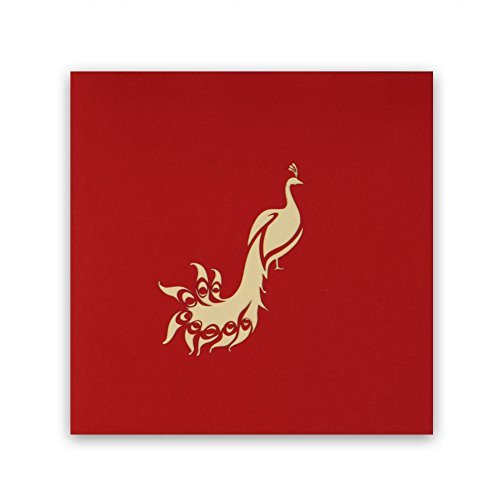 Echeer Paper Peacock Pop Up Birthday Greeting Cards, Wedding Congratulations Cardsï¼Œ 3D Pop Up Greeting Cards Handmade Anniversary Wedding Graduation Cards Invitation Cards