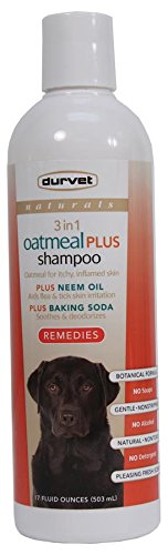 Durvet 011-51116 Naturals 3 in 1 Oatmeal Plus Shampoo, 17 oz, Clear