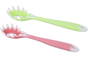 BIUDECO 2Pcs Silicone Spaghetti Spoon Multipurpose Noodle Server Kitchen Utensils for Home Cooking with