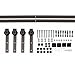 TCBunny 13ft Black Country Barn Wood Steel Sliding Door Hardware Set Antique Style, Double Doors, Steel