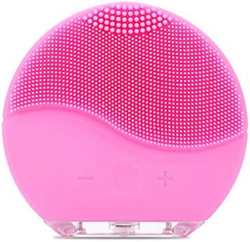 WQGNMJZ Silicone Facial Cleanser, Facial Cleansing Brush, Electric Silicone Face Washer, Facial Pore Cleaner, Face Washer,Pink