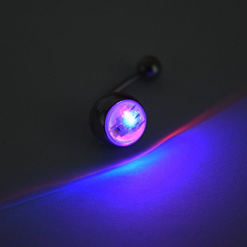 LED Light up Glow Belly Button Ring Navel (Multicolor) Glow in the