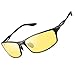 HD Night Driving Glasses Polarized Anti-glare Rain Day Night Vision Safe Glasses (Black-1)