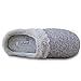 Elabooz Women's Comfort Slippers, Knitted Cotton Slippers Cozy Memory Foam Anti-Slip Rubber Sole Indoor Slippers (7-8, Grey Fur)