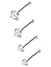 ORAZIO 4Pcs 20G Stainless Steel Nose Rings Studs Piercing Ear Body Piercing 1.5mm 2mm 2.5mm 3mm