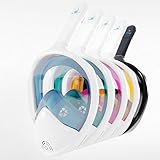 Full Face Snorkel Mask Set for Adults and Children, Easybreath Snorkeling Gear with 180 Sea View with Universal Waterproof Case, Camera Mount and Anti-Fog Spray