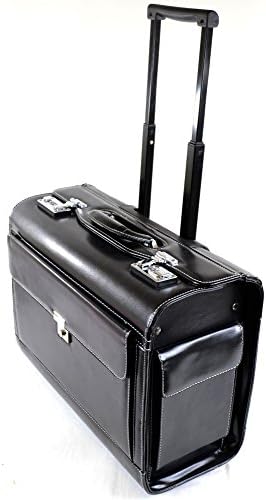 BushgaUnisex Black Wheeled Executive/Professional/Business Pilot Case/Trolley/Travel Case