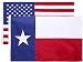 Cascade Point Flags Nylon 3x5 FT State & American Flag Combo Pack - Oxford 200D & 210D Nylon - Durable & Lasting - 4 Stich Hemming. Vivid & Fade Resistant (Texas+USA)