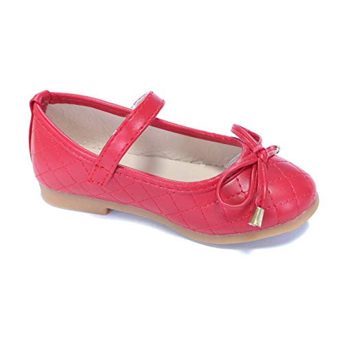 ALPHELIGANCE Girls Ballet Mary Jane Strap School Uniform Dress Flat Shoes (Toddler/Little Kid) Red - Thumbnail 2