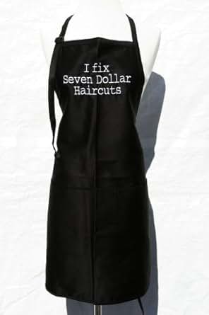Amazon.com: Black Embroidered Apron "I Fix Seven Dollar