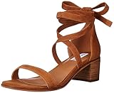 Steve Madden Women's Rizzaa Heeled Sandal, Cognac Suede, 7 M US