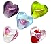 Housweety 50 Mixed Lampwork Glass Color-Lined Foil Heart Beads
