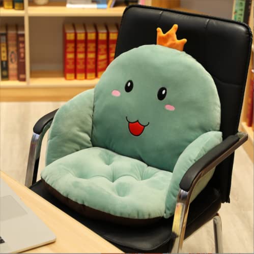 Qchomee Soft Plush Seat Cushion Pad Cute Dinosaur Shape Sofa Chair Cushion Back Waist Support Armchair Pads Mat Booster Cushion Thick One Seat Cushion for Home Office Car,Green 55x35x35CM