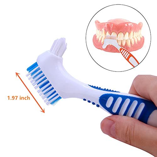 2 Pack Denture Brush Set with Case, Portable Premium Hygiene False