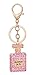 Giftale Women's Perfume Bottle Keychain,Alloy Bag Charm with Pink Crysatl Car Keyring,#41815B