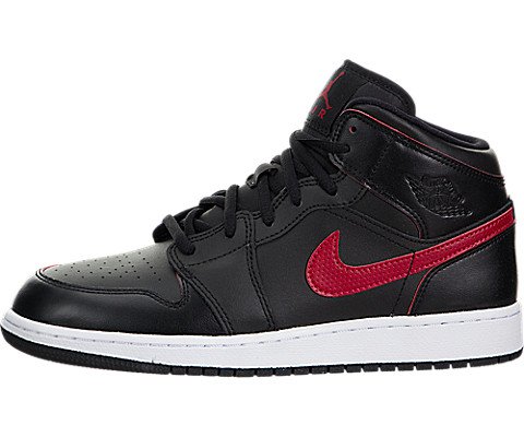 Air Jordan 1 Mid (Kids),Black,6 M US Big Kid