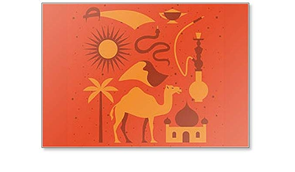 Ilustración Juego de elementos del desierto imán para nevera ...
