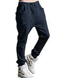 Allegra K Men Drop Crotch Funnel Pockets Drawstring Harem Pants