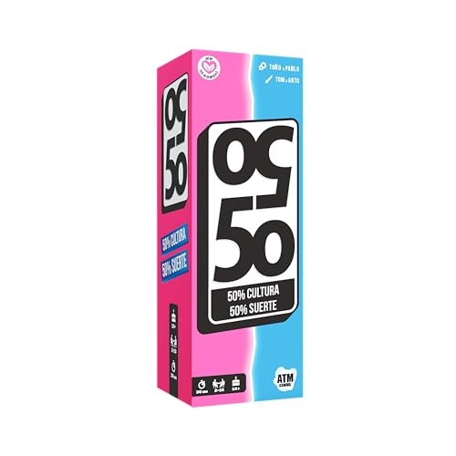 50 50 - Juegos de Mesa Adulto y Familia - Trivia de Cultura General Divertido y Educativo - Ideal para Familia, Fiestas, Parejas - Regalo Original