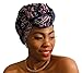 LMVERNA Head Scarf Jersey Hijab Scarves Polyester Scarf Printe Scarves Long Stretch Turban Head Wrap for Women (Navy-cashew)
