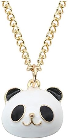 yihan jewelry 18K Gold Plated Lovely Animal Black White Panda Charm Pendant Necklace,20''