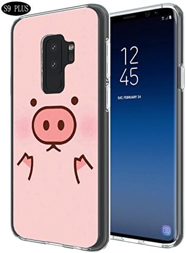 GifunHard PC Bumper Shockproof Clear Soft Slim Design Pattern Case for Samsung Galaxy S9 Plus 2018,Pink Pig