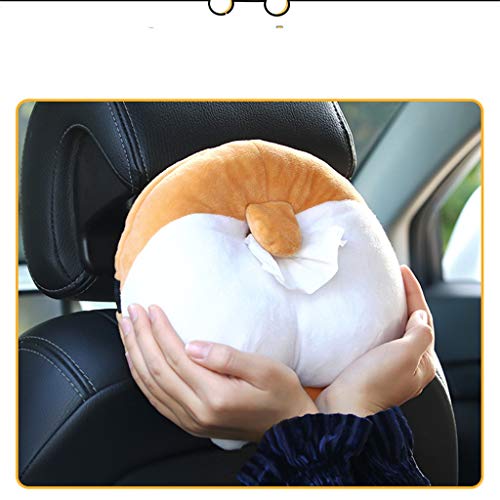 image for Youen Car Tissue Box Cover Holder, Anime Cartoon Corgi Butt Toy Paper 