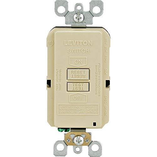 Leviton GFRBF-I Self-Test SmartlockPro Slim Blank Face GFCI Receptacle with LED Indicator, 20-Amp, Ivory
