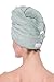 Texere Women's Rayon and Cotton Terry Spa Hair Towel - Fast Drying, Absorbent Hair Wrap Twist Turban for Long, Thick, and Curly Hair (Tya, Lily Green, U)