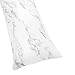 Modern Grey, Black and White Marble Print Full Length Double Zippered Body Pillow Case Cover