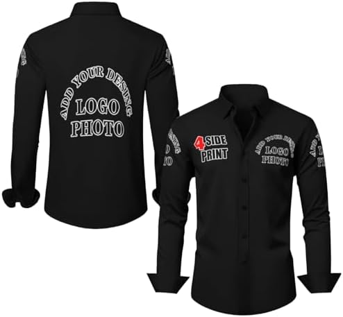 Amazon.com: Custom Long Sleeve Button Up Shirts for Men - Add Your