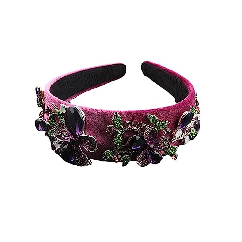 Women's Hair Hoop Color Rhinestones Personality Headband Dance Wedding Accessories 5