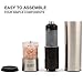 Eparé Salt or Pepper Grinder, Adjustable Ceramic Mill for Pink Himalayan Sea Salts & Black Peppercorns – Battery Powered Steel Electric Spice Shaker – LED Light