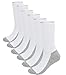 Mens Crew Socks White Thin Cotton Sock for Everyday Work 6-Pack Grey Sole