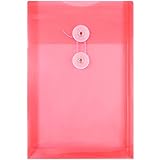 JAM PAPER Plastic Envelopes with Button & String