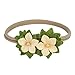 Baby Girl Nylon Headband/Floral Hair Band-Gentle Elastic Design Set of 3(Khaki)