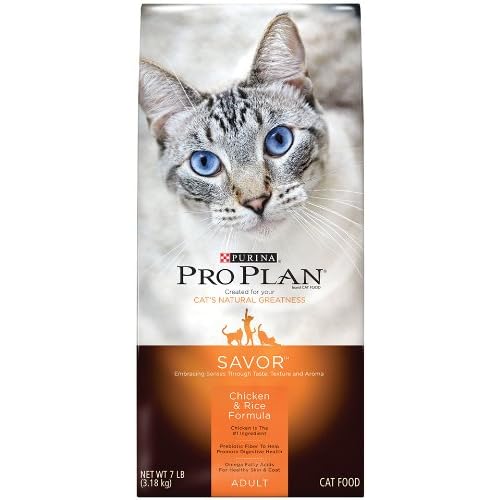 Purina Pro Plan Dry Adult Cat Food, Chicken and Rice Formula, 16-Pound Bag image