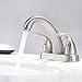 Phiestina Centerset 4 Inch Brushed Nickel 2 or 3 Holes Stainless Steel Bathroom Sink Faucet, 2 Handle Bathroom Faucet with Copper Pop Up Drain and Water Supply Lines, BF008-5-BN