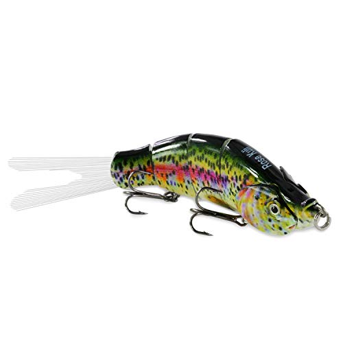 Rose Kuli Fishing Bass Lures Multi Jointed Topwater Life-Like Trout Swimbait Hard CrankBaits
