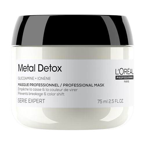 Mascarilla L'Oréal Professionnel Metal Detox para un cabello suave, brillante y sedoso, con un color más duradero, textura densa y cremosa, para todo tipo de cabello, 75 ml.