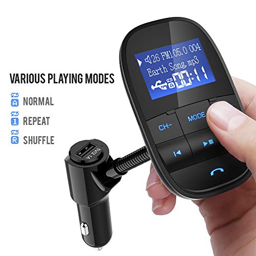 Nulaxy Bluetooth FM Transmitter Audio Adapter Receiver Wireless