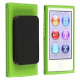 Importer520 Belt Clip TPU Rubber Skin Case Cover for Apple iPod Nano 7th Generation 7G 7 (Green)